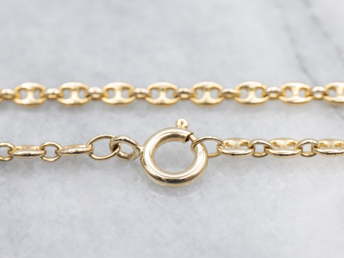 Yellow Gold Mariner's Chain with Spring Ring Clasp