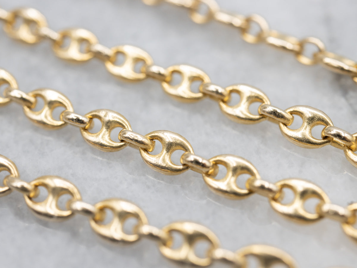 Yellow Gold Mariner&#39;s Chain with Spring Ring Clasp