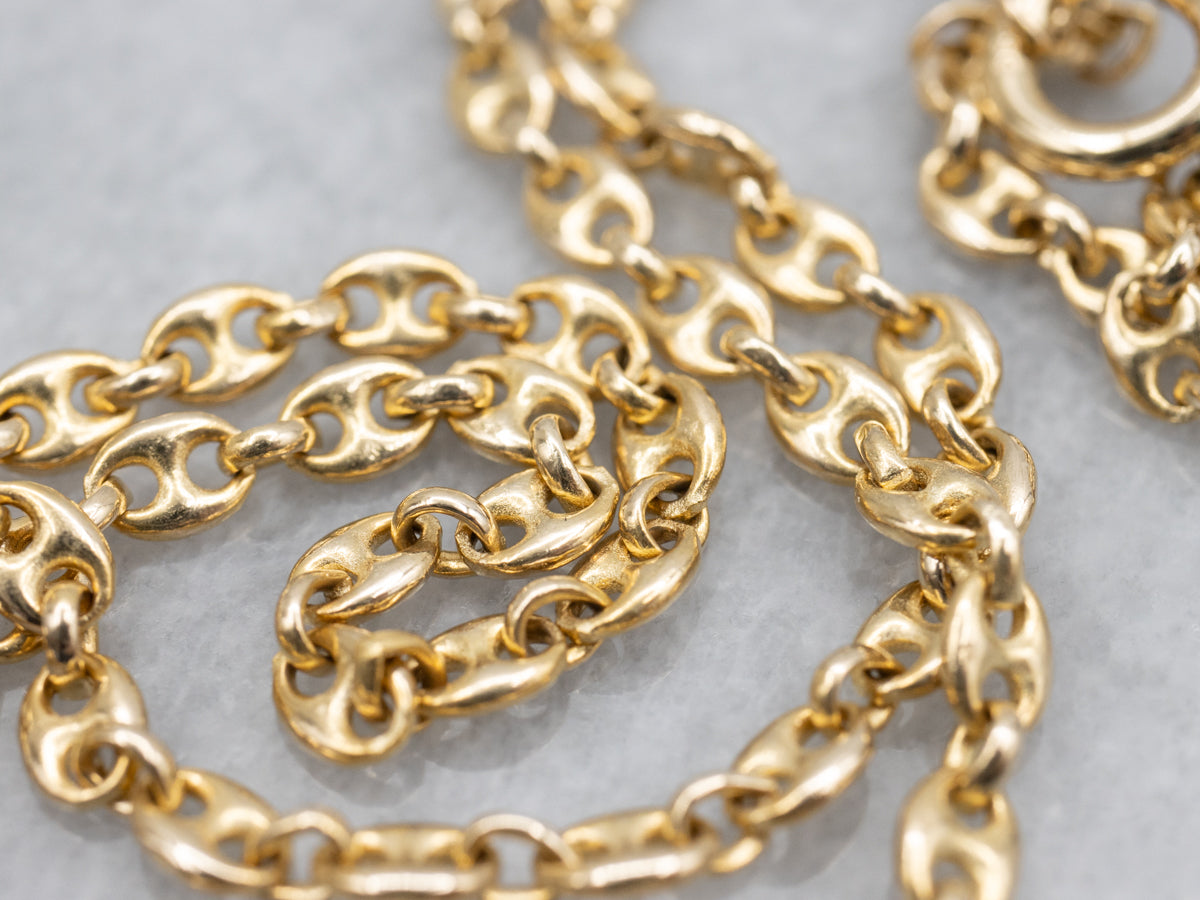 Yellow Gold Mariner's Chain with Spring Ring Clasp