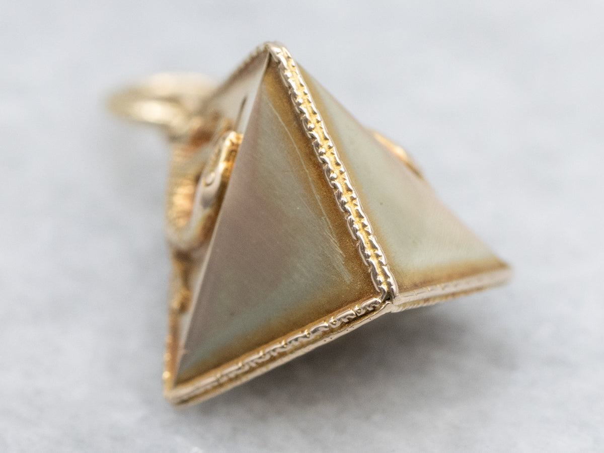 Lizard Pyramid Yellow Gold Pendant