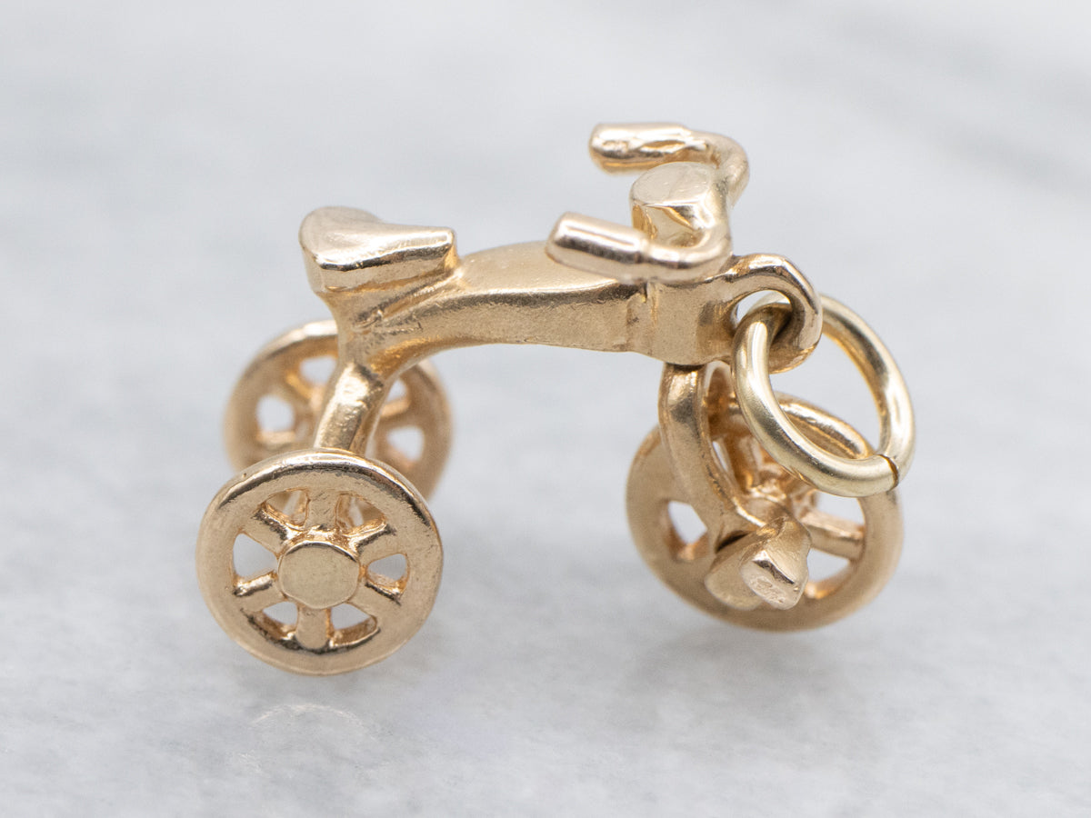 Yellow Gold Moving Tricycle Charm