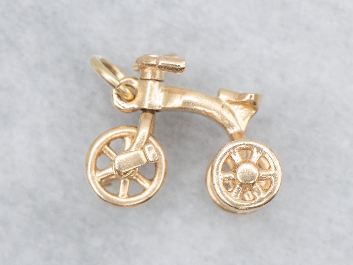 Yellow Gold Moving Tricycle Charm