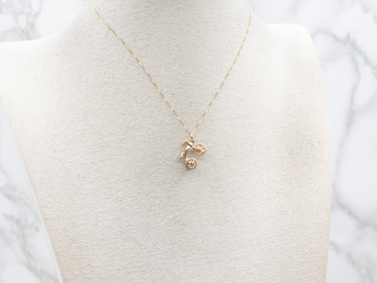 Yellow Gold Moving Tricycle Charm