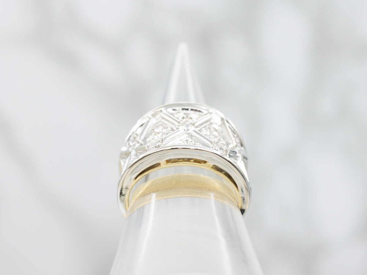Criss Cross 18K Gold Diamond Cocktail Band