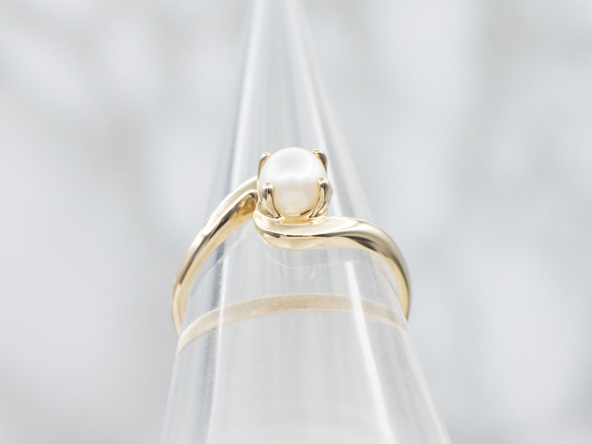 Saltwater Pearl Gold Bypass Ring