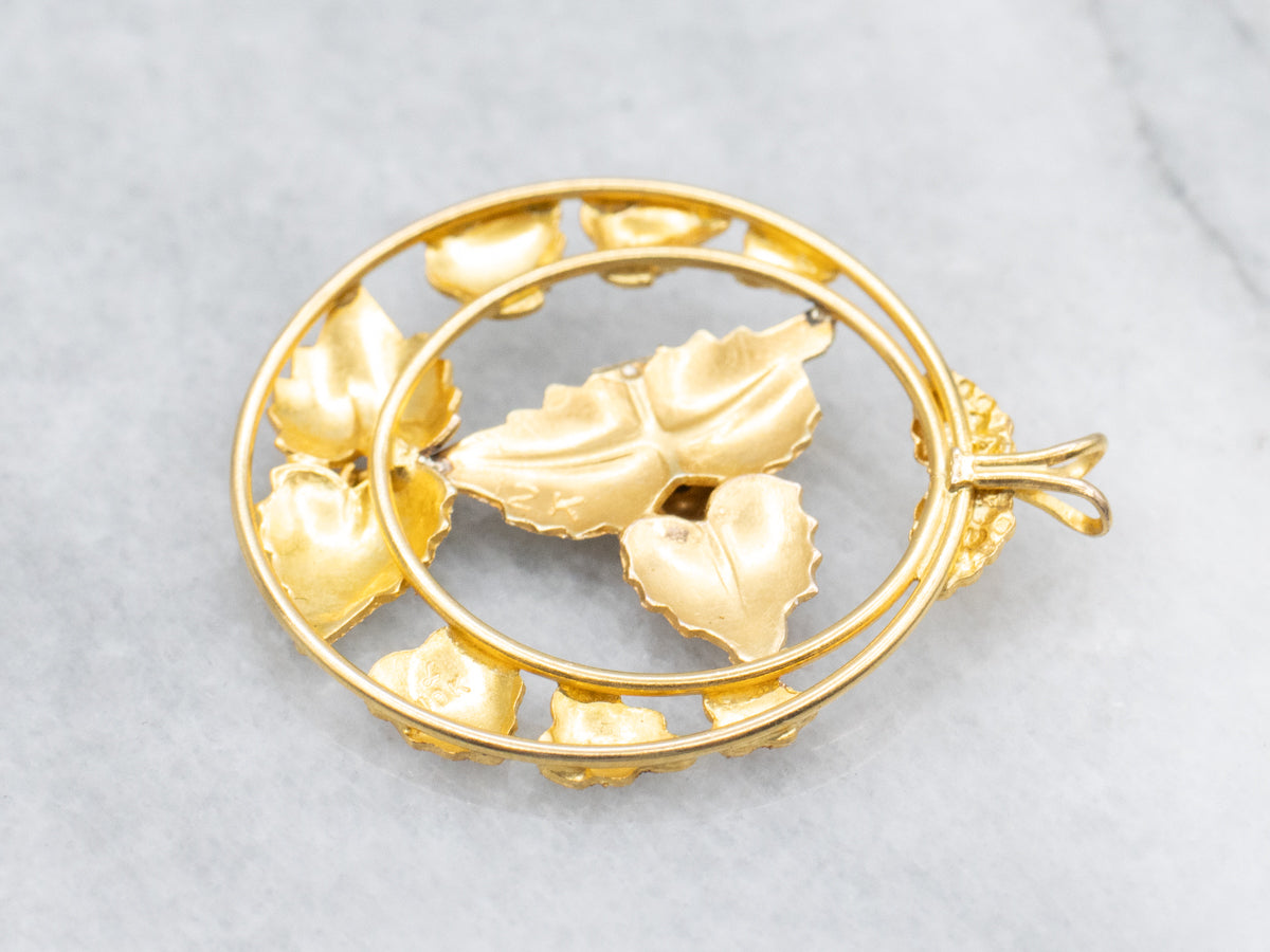 Tri-Color Gold Black Hills Botanical Pendant