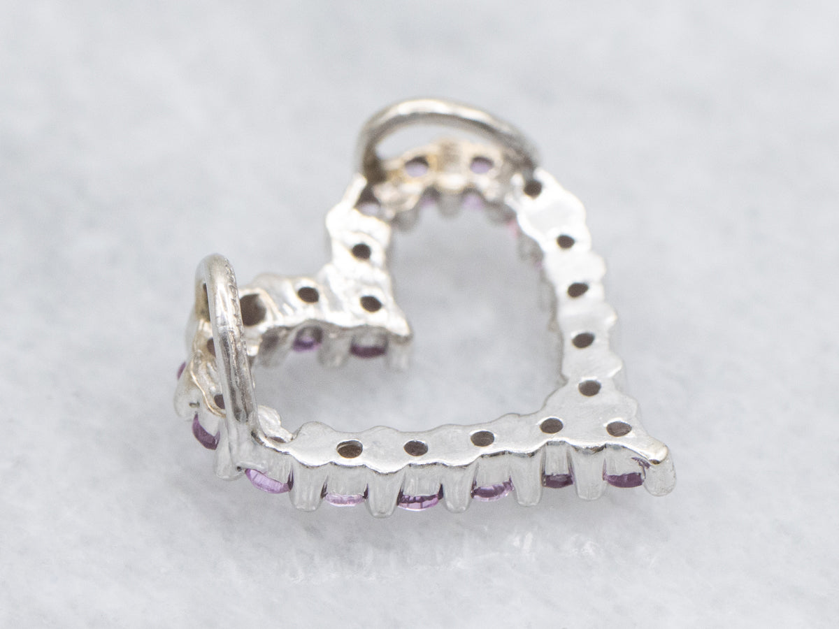 Modern Gold Pink Sapphire Sweetheart Pendant