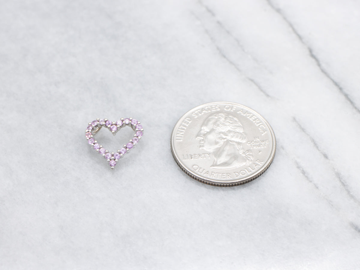 Modern Gold Pink Sapphire Sweetheart Pendant