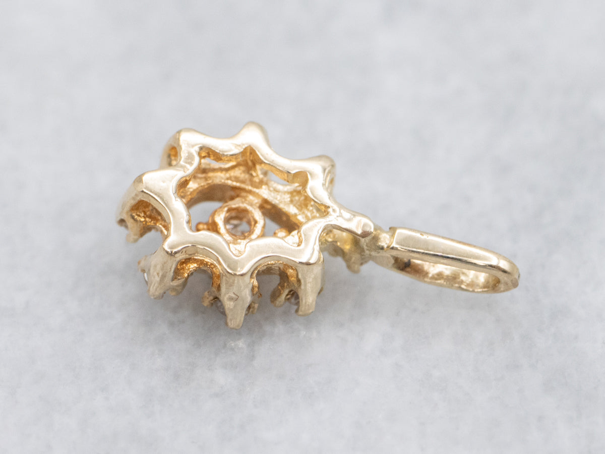 Diamond Teardrop Yellow Gold Pendant