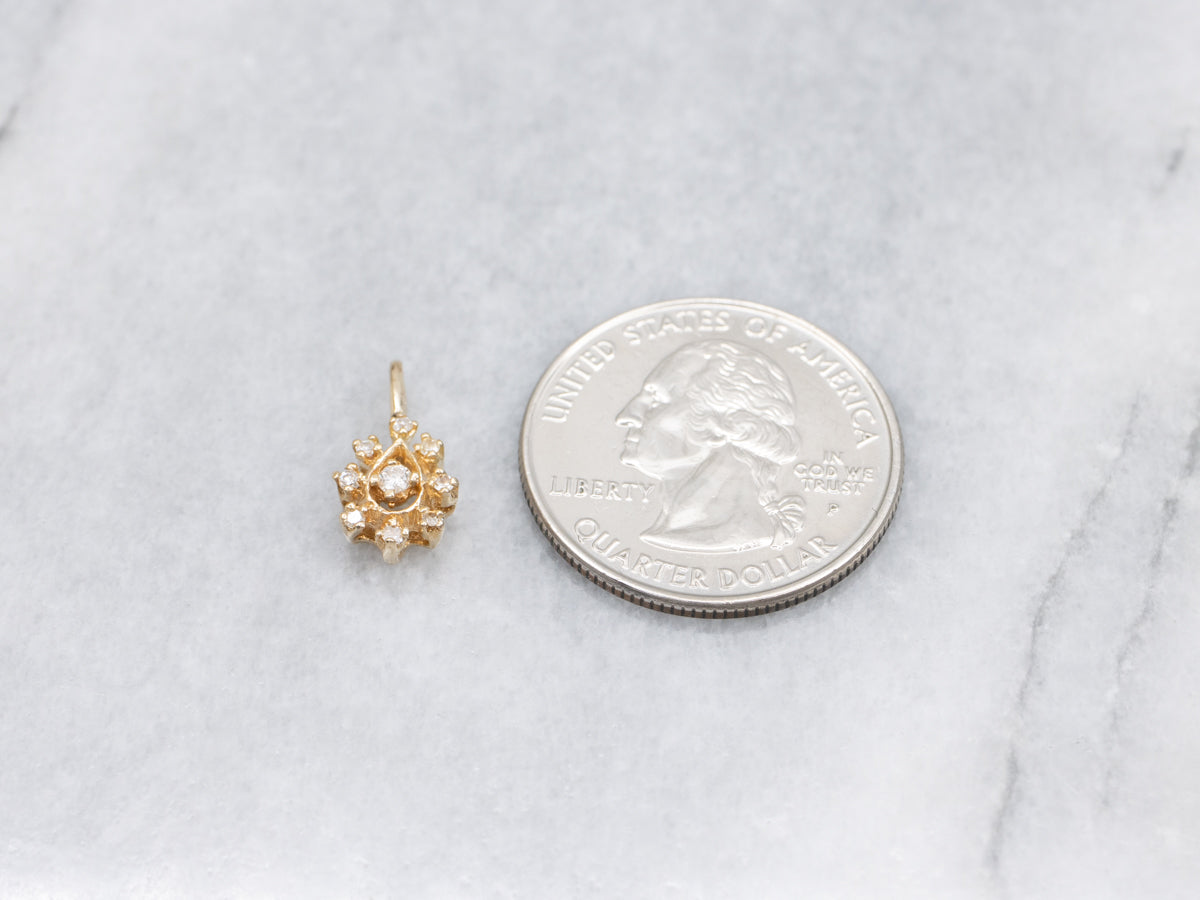 Diamond Teardrop Yellow Gold Pendant