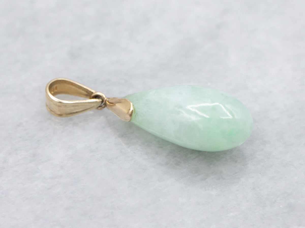 Teardrop Jadeite Cabochon Drop Pendant