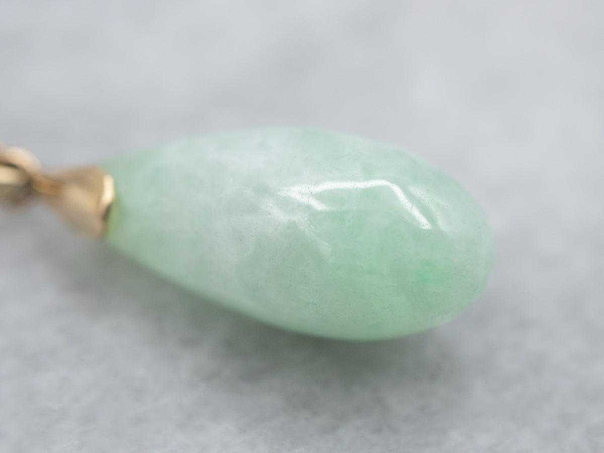 Teardrop Jadeite Cabochon Drop Pendant