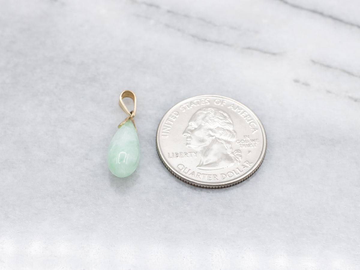 Teardrop Jadeite Cabochon Drop Pendant
