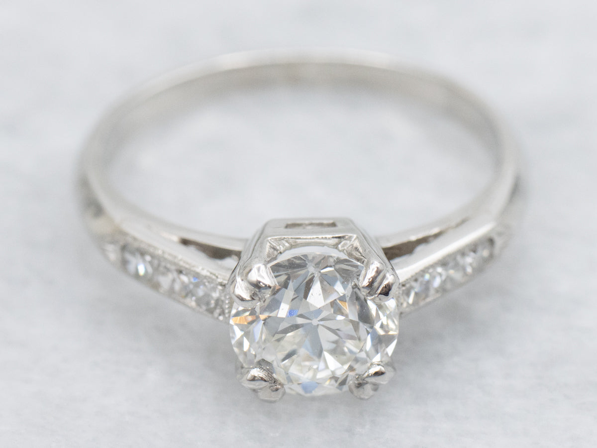 Platinum GIA Certified Diamond Engagement Ring