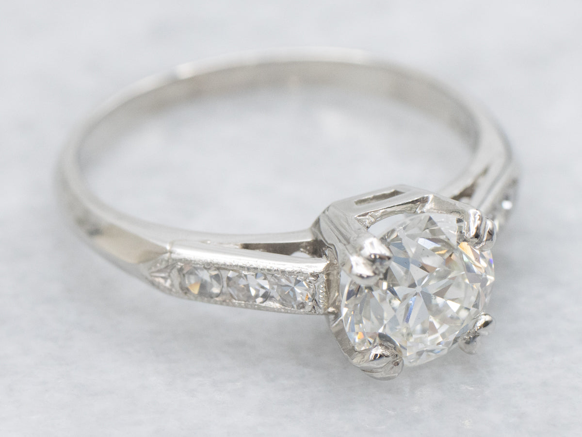 Platinum GIA Certified Diamond Engagement Ring