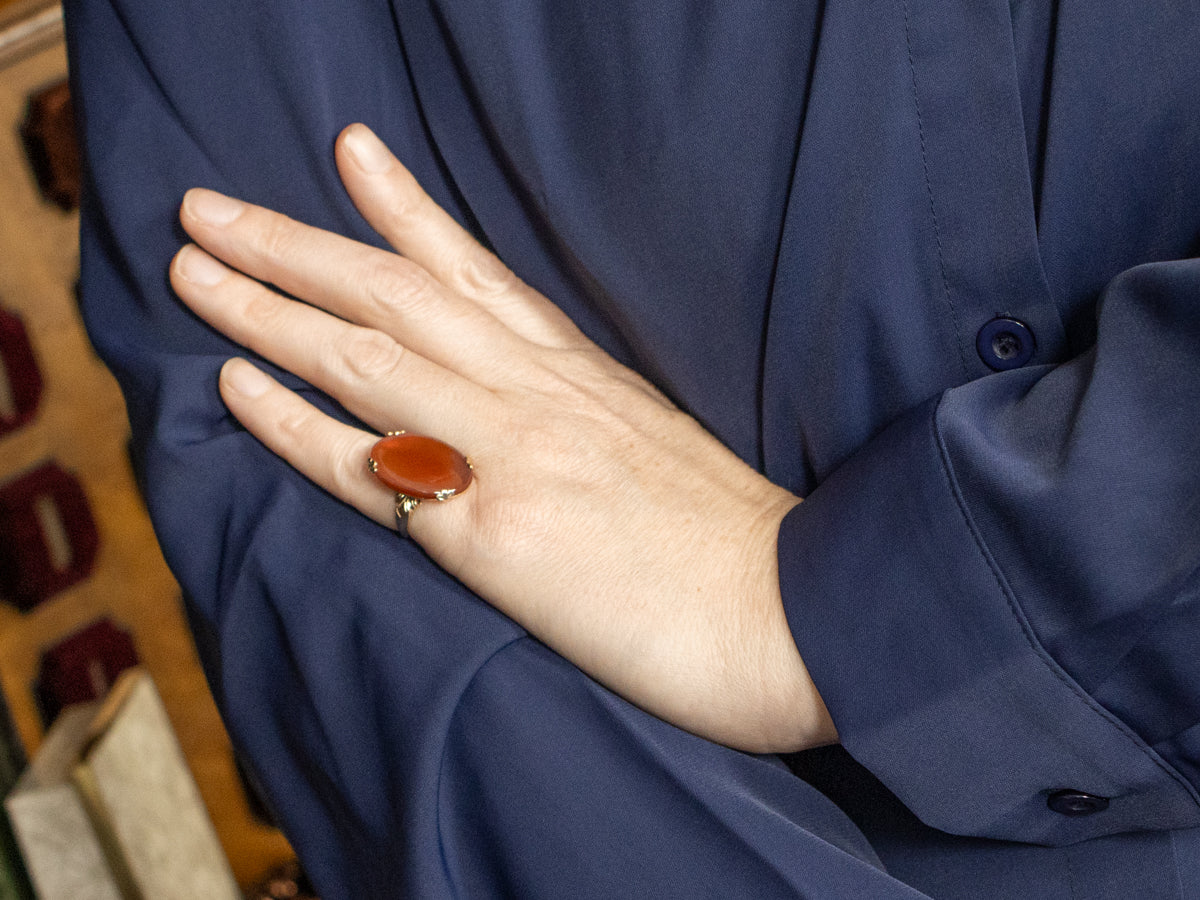Victorian Revival Ladies Carnelian Ring