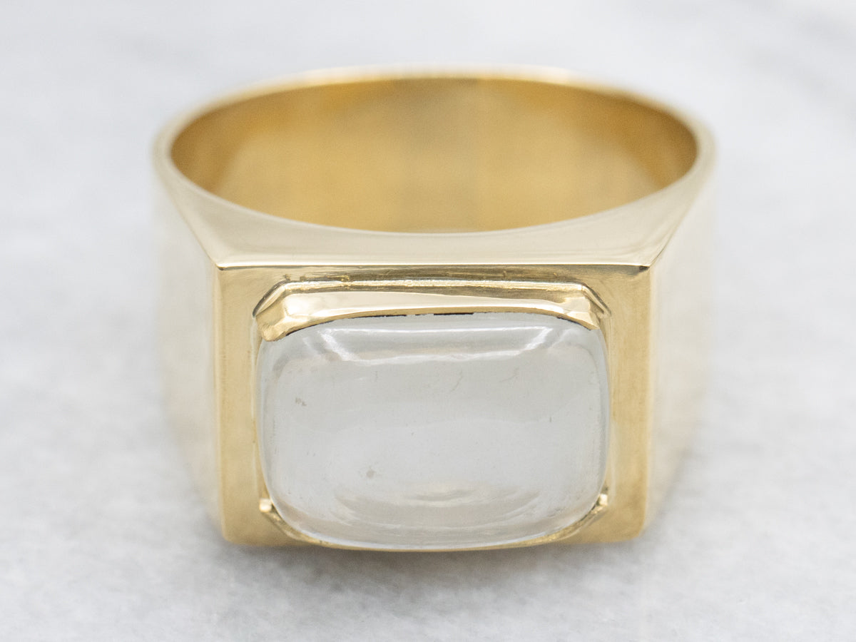 Men's East-To-West Set Moonstone Ring
