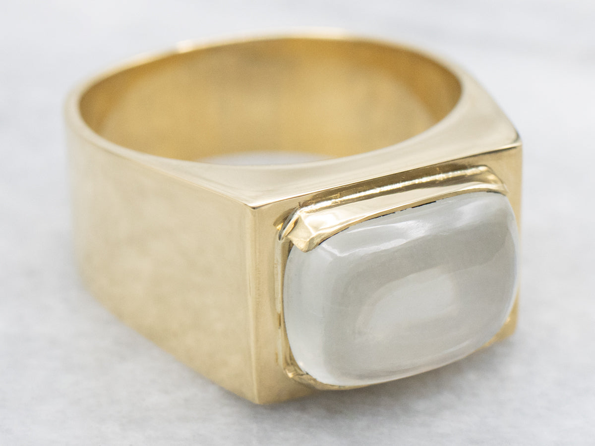Men's East-To-West Set Moonstone Ring