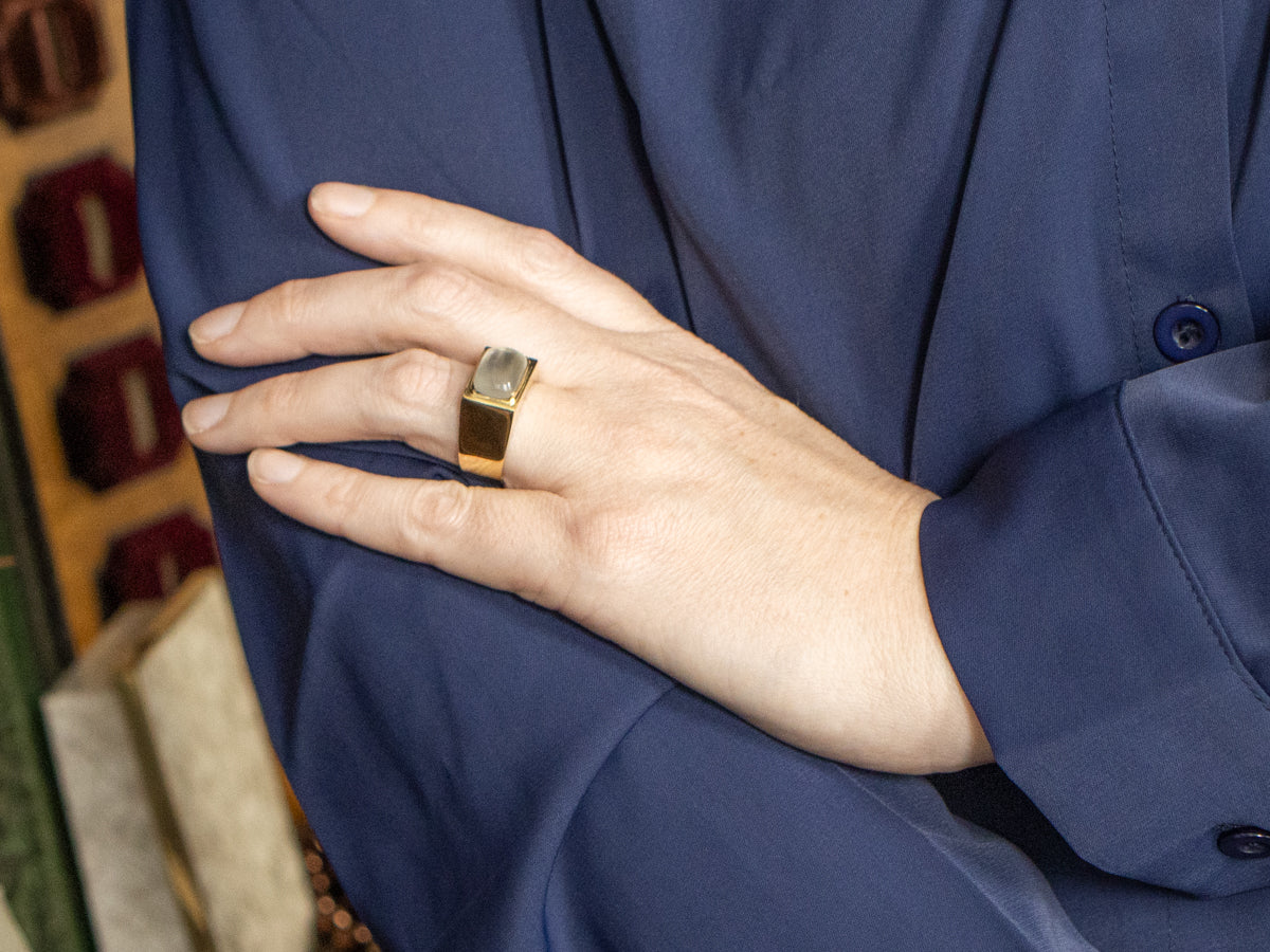 Men's East-To-West Set Moonstone Ring