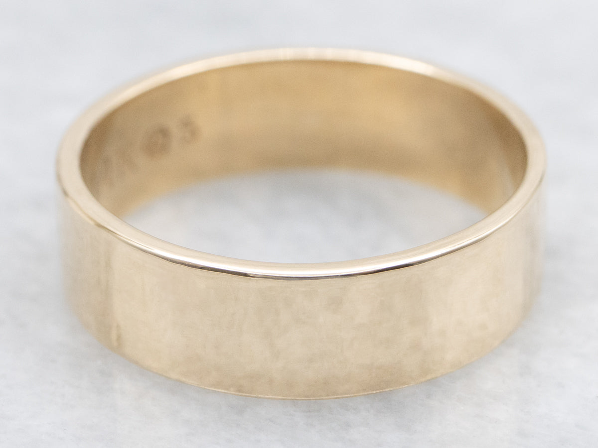 Wide Vintage Gold Band