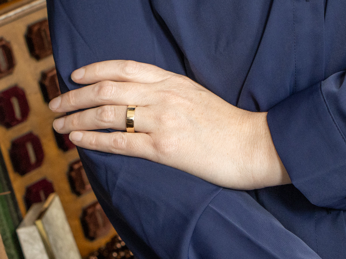 Wide Vintage Gold Band