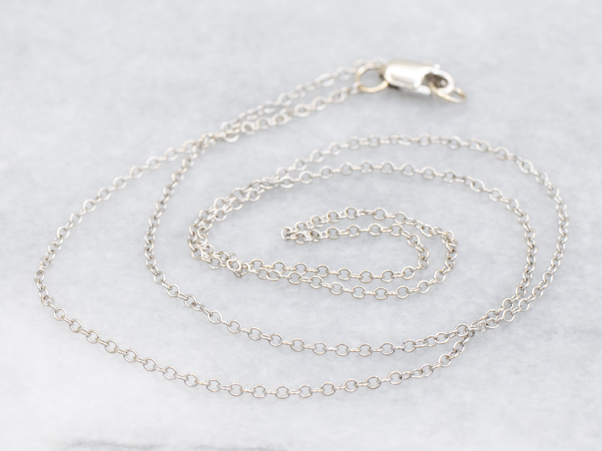 White Gold Cable-Link Chain