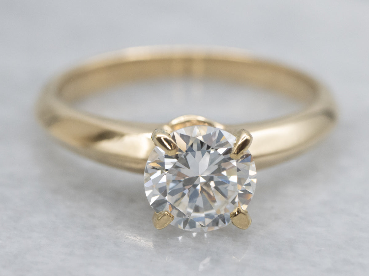 Old Transitional Cut Diamond Solitaire Engagement Ring