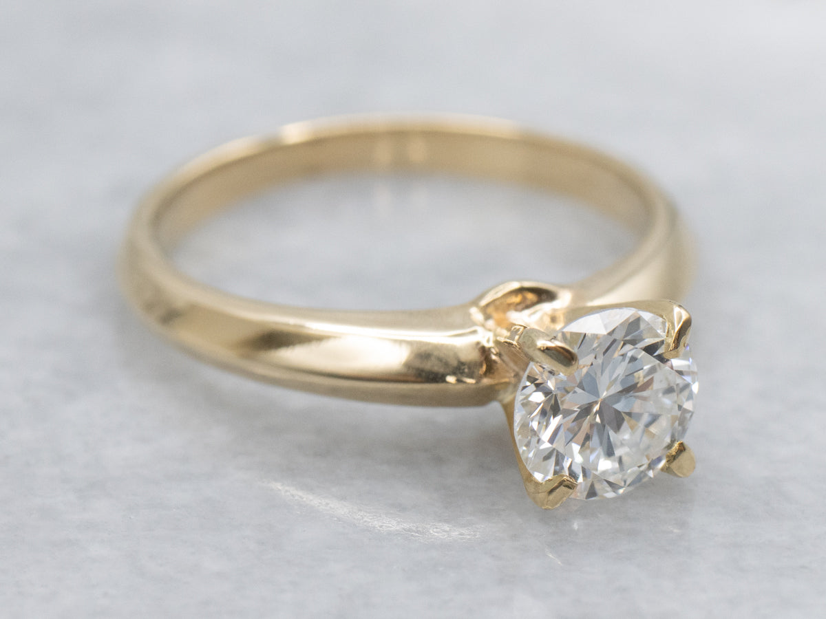 Old Transitional Cut Diamond Solitaire Engagement Ring