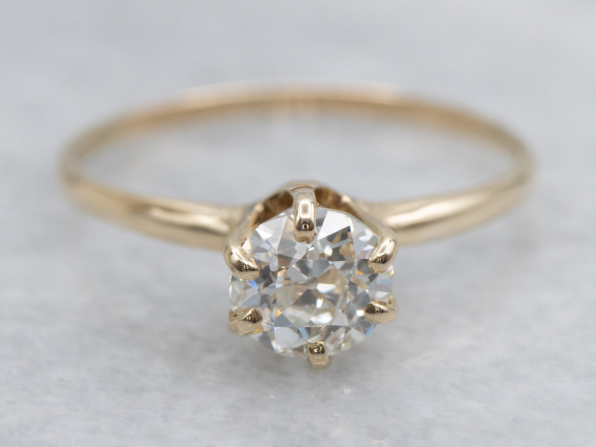 Old European Cut Diamond Solitaire Engagement Ring