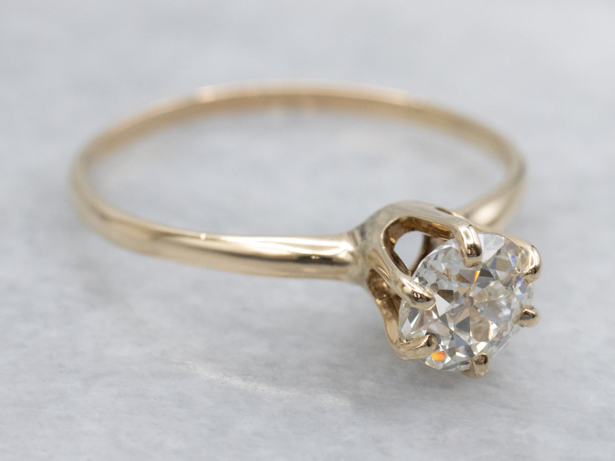 Old European Cut Diamond Solitaire Engagement Ring