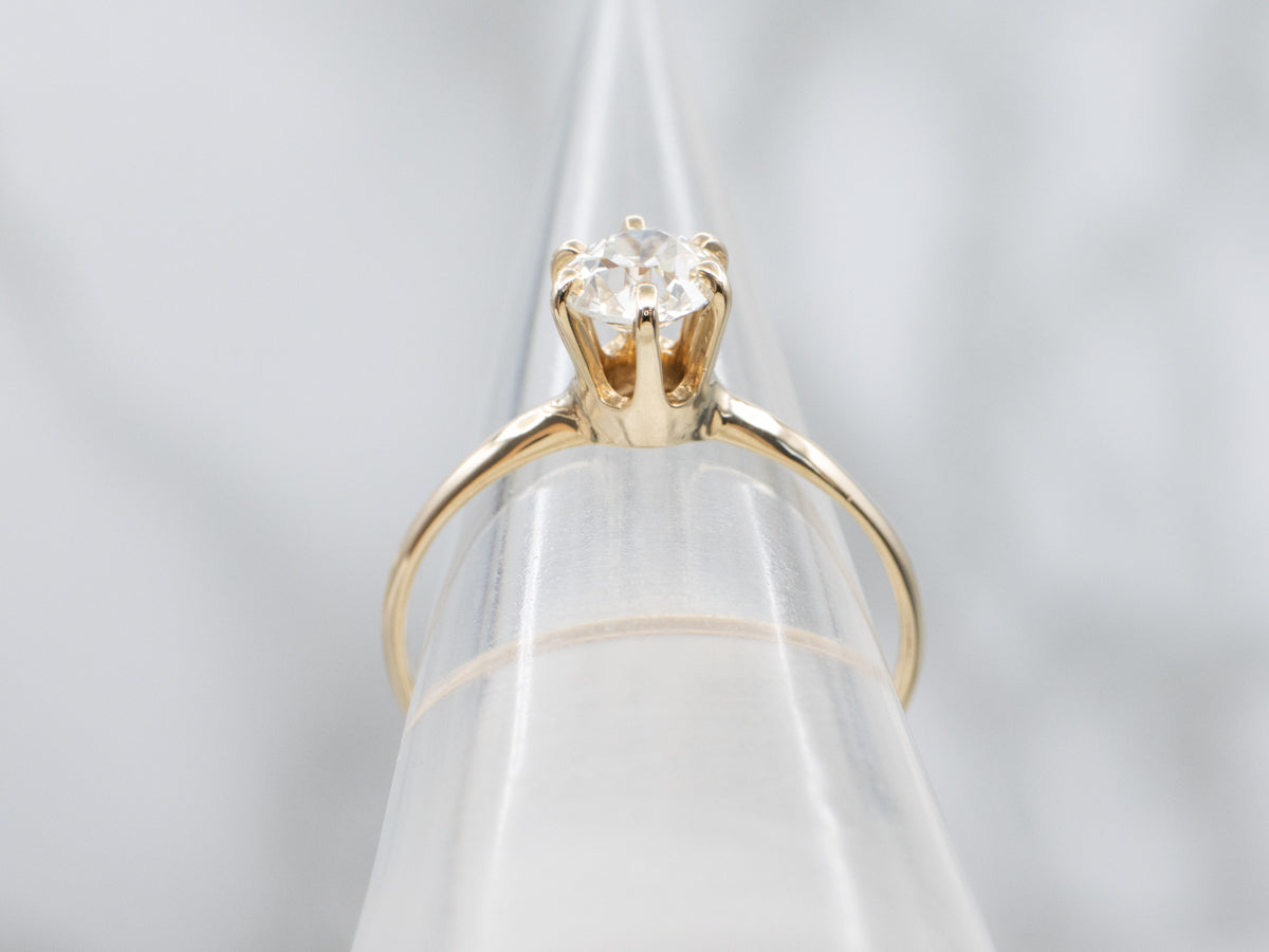 Old European Cut Diamond Solitaire Engagement Ring
