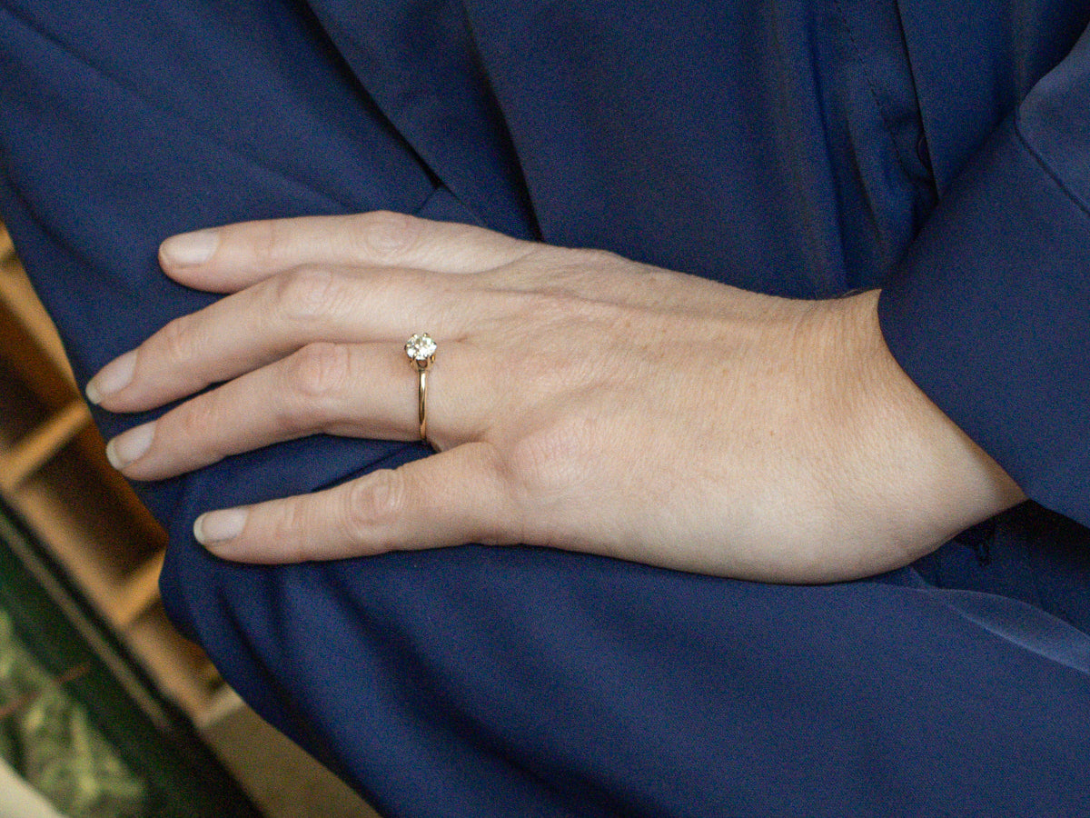 Old European Cut Diamond Solitaire Engagement Ring