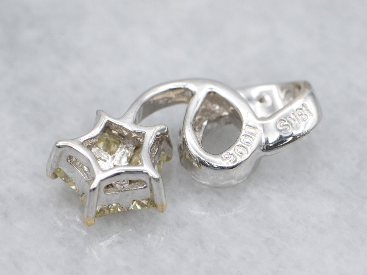 Modern Two-Tone Light Yellow Diamond Star Pendant