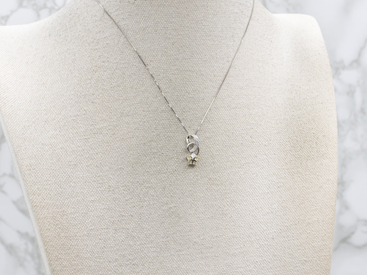 Modern Two-Tone Light Yellow Diamond Star Pendant