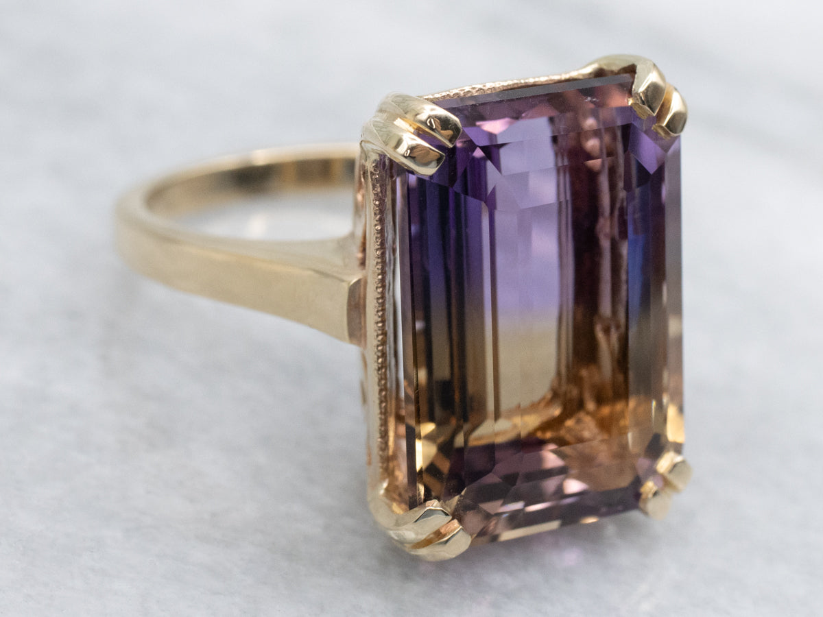 Ametrine Yellow Gold Cocktail Ring