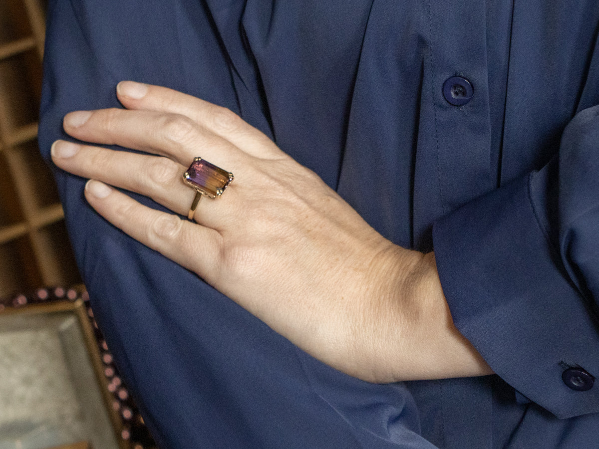 Ametrine Yellow Gold Cocktail Ring