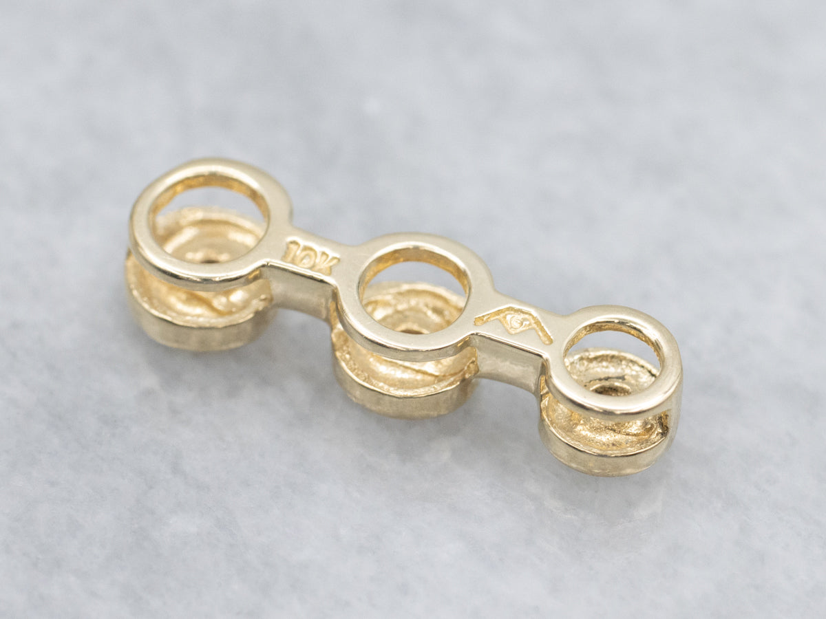 Minimal and Modernist Triple Diamond Pendant