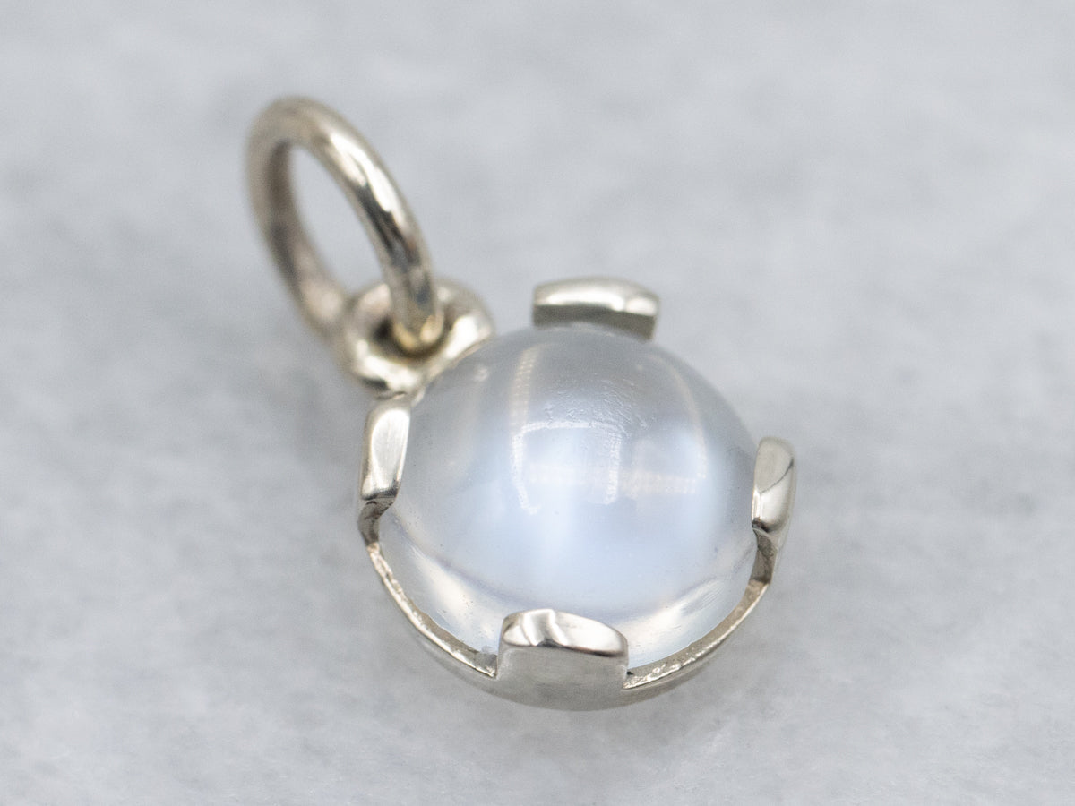 Simple Moonstone White Gold Pendant
