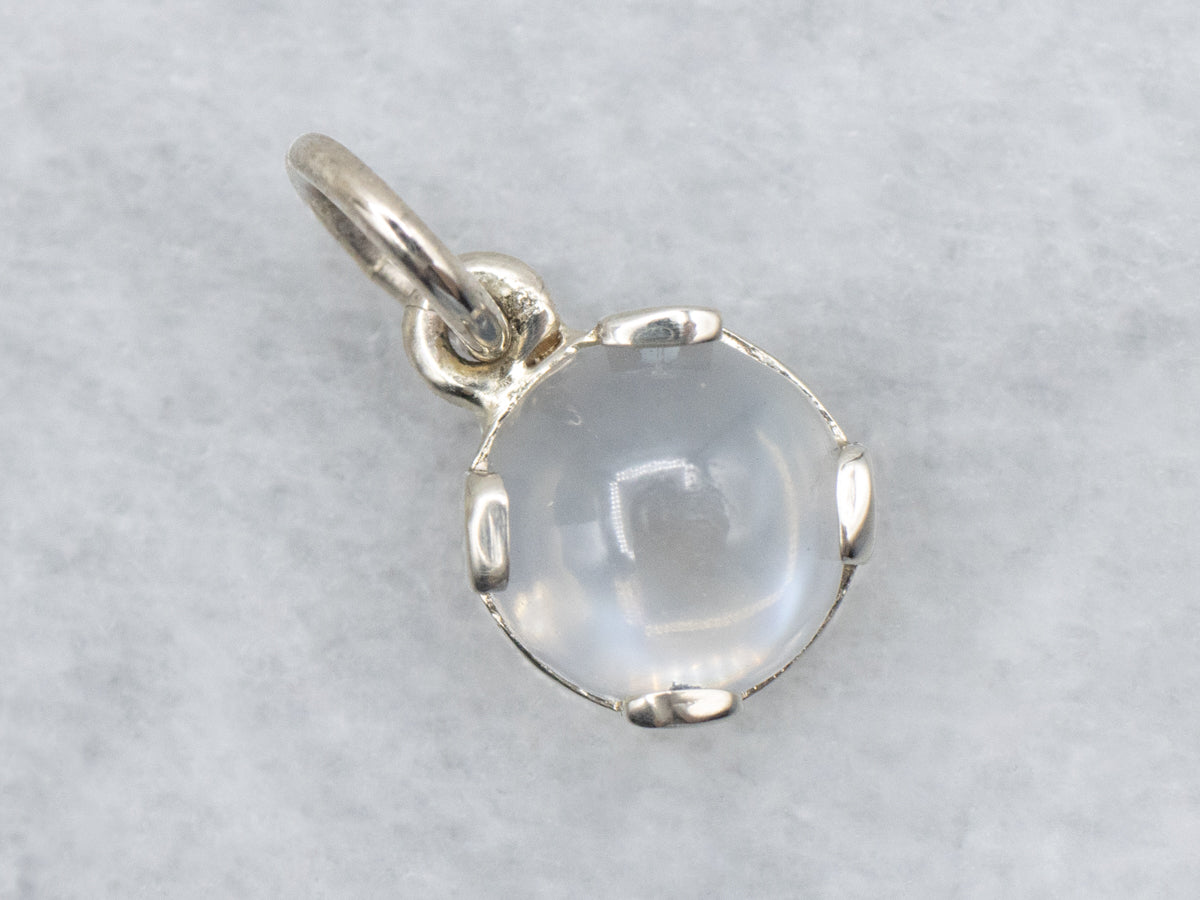 Simple Moonstone White Gold Pendant