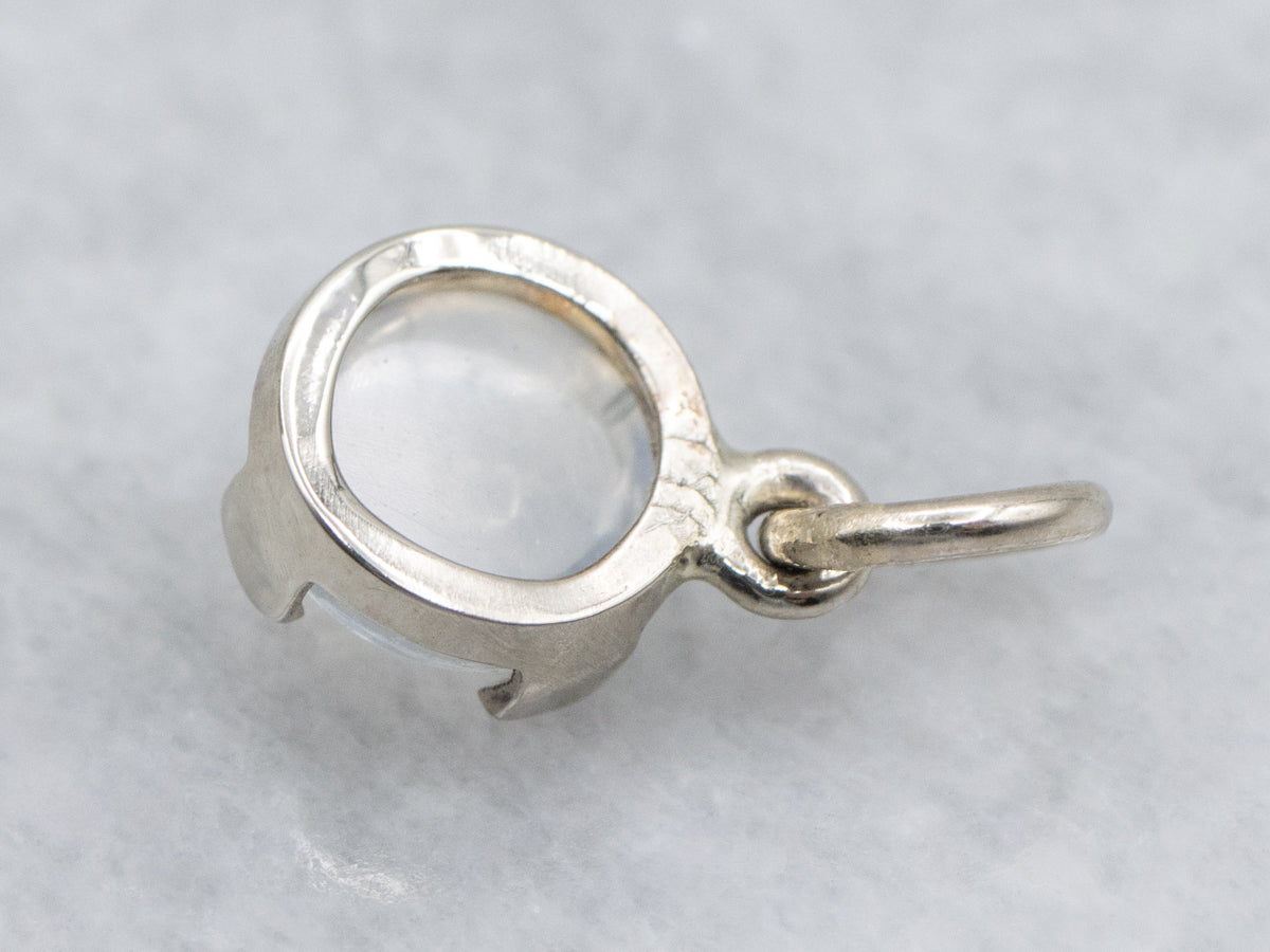 Simple Moonstone White Gold Pendant