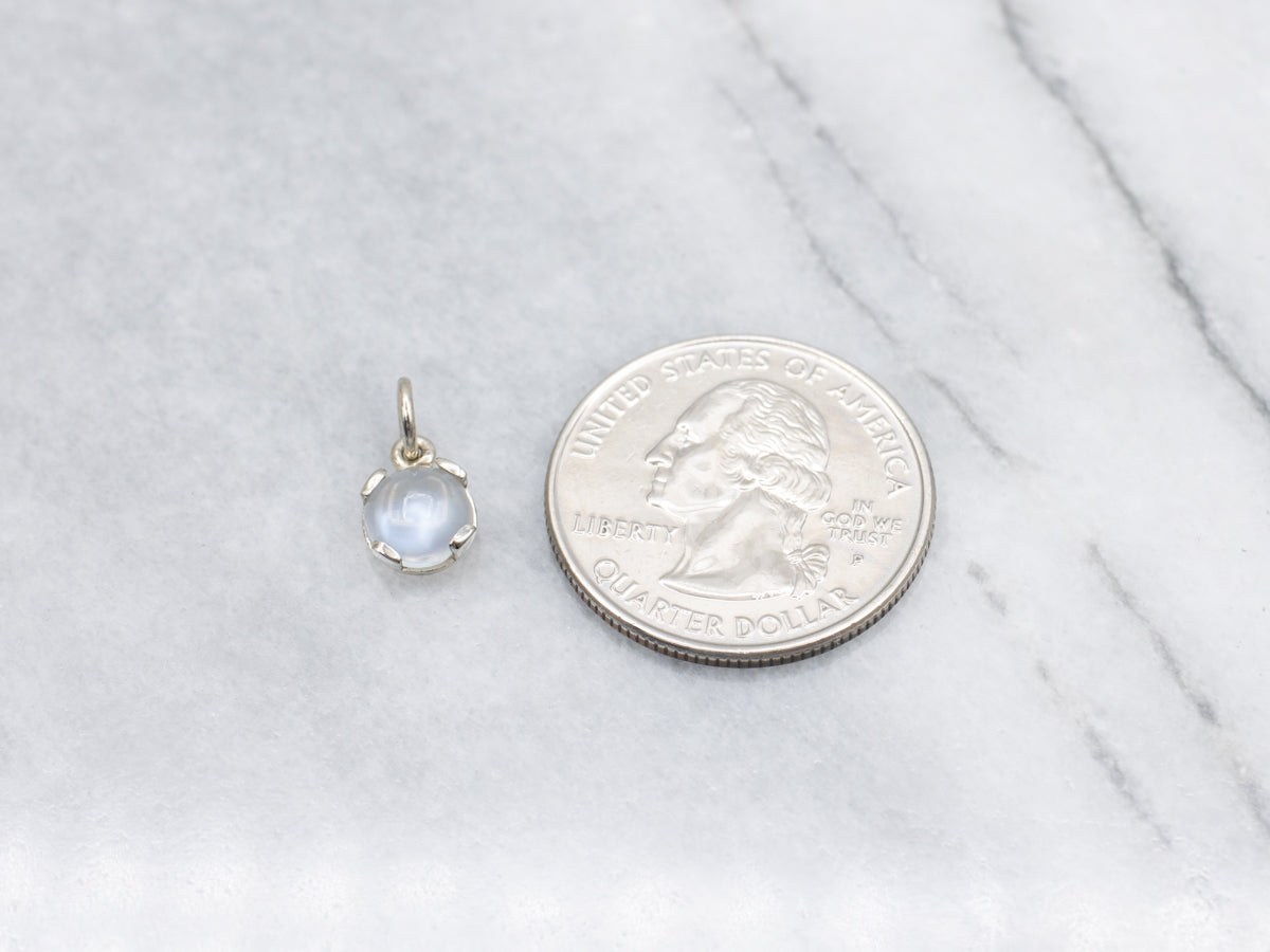 Simple Moonstone White Gold Pendant