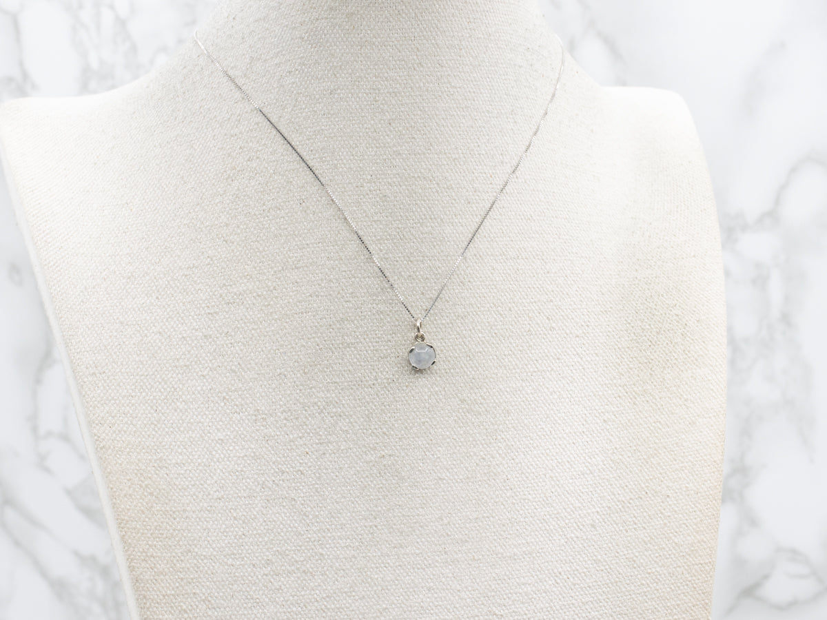 Simple Moonstone White Gold Pendant