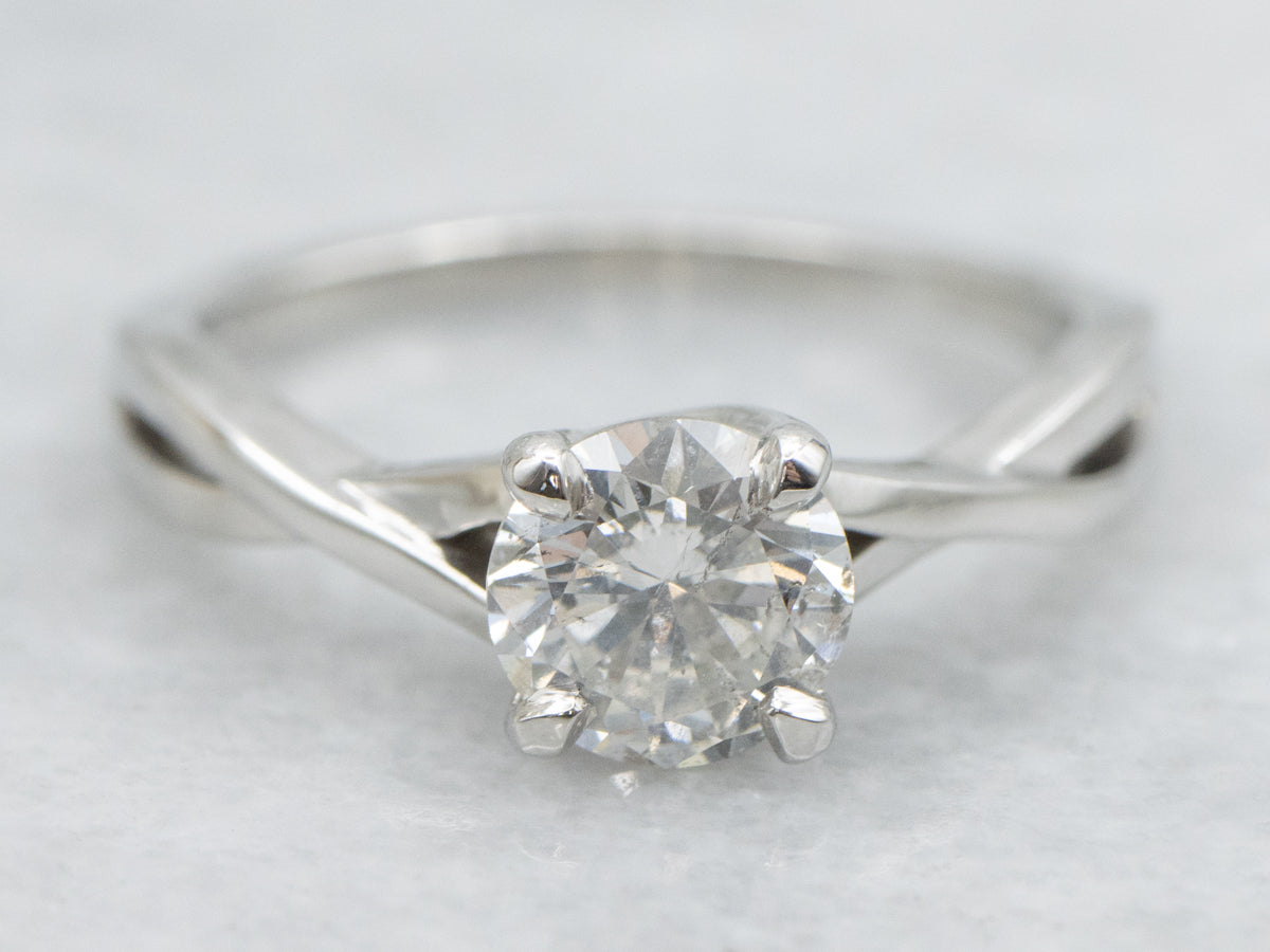 Brilliant Diamond Solitaire in Twisting Platinum Setting
