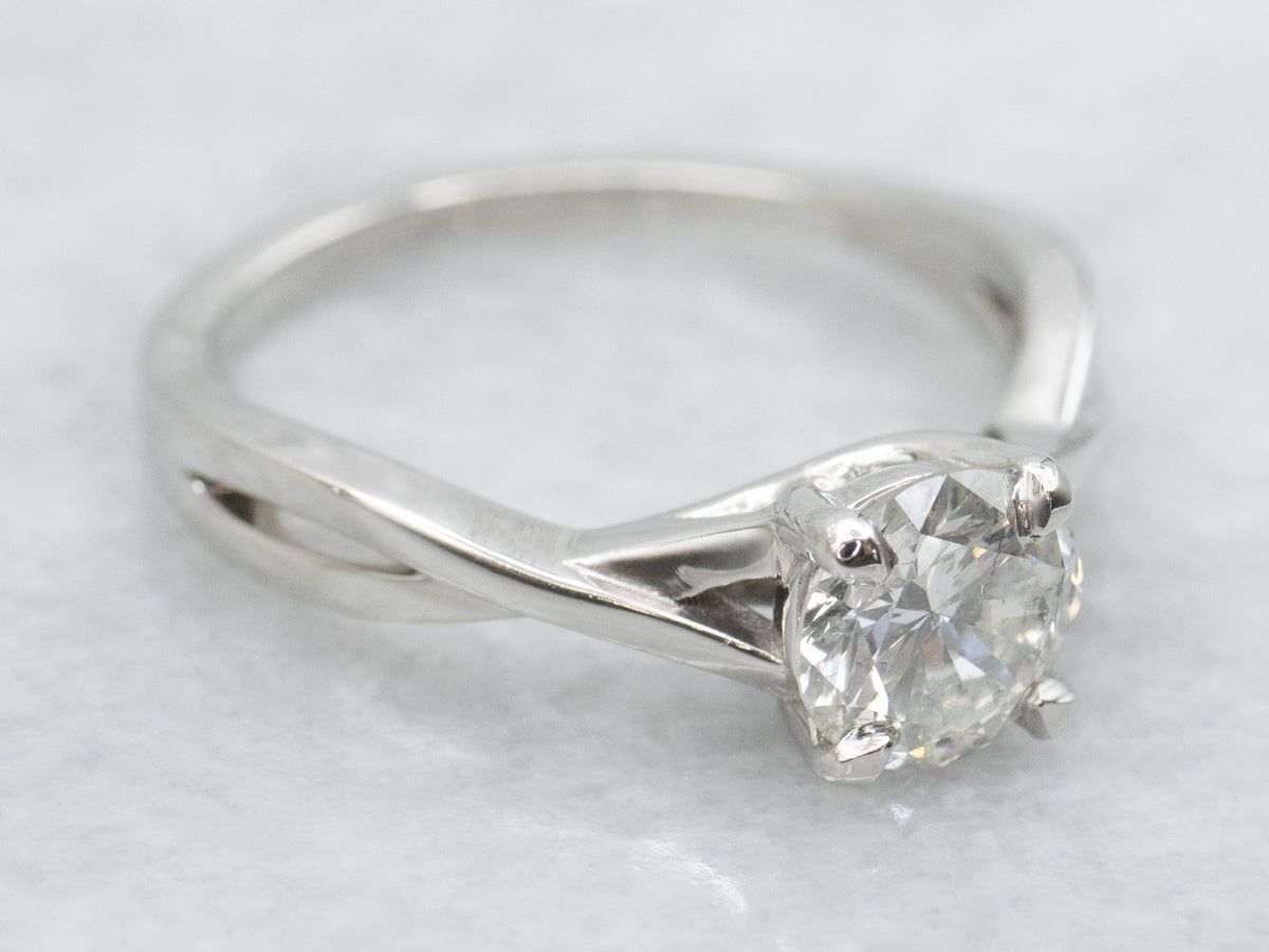 Brilliant Diamond Solitaire in Twisting Platinum Setting
