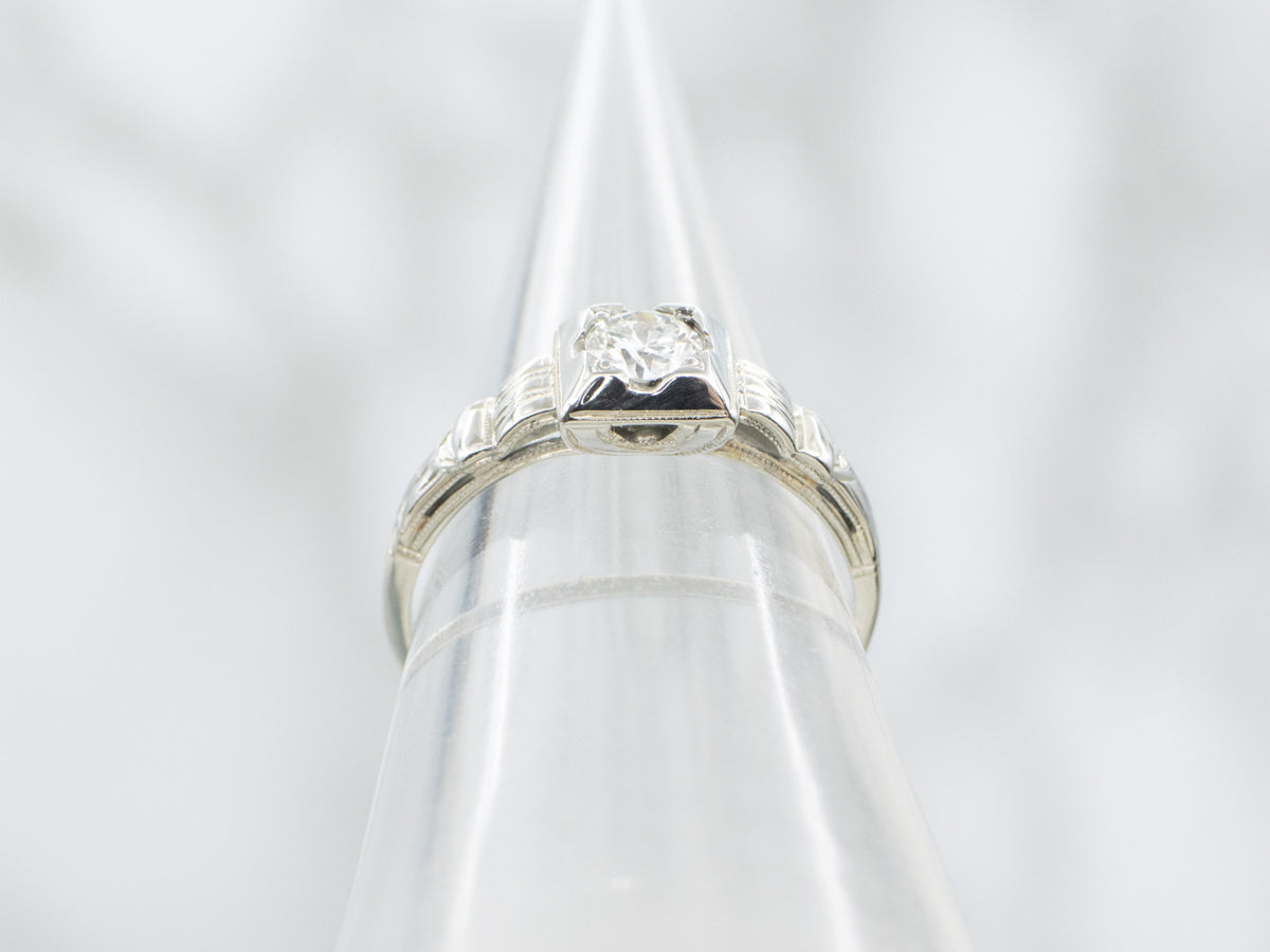Vintage 1930s Diamond Solitaire Engagement Ring