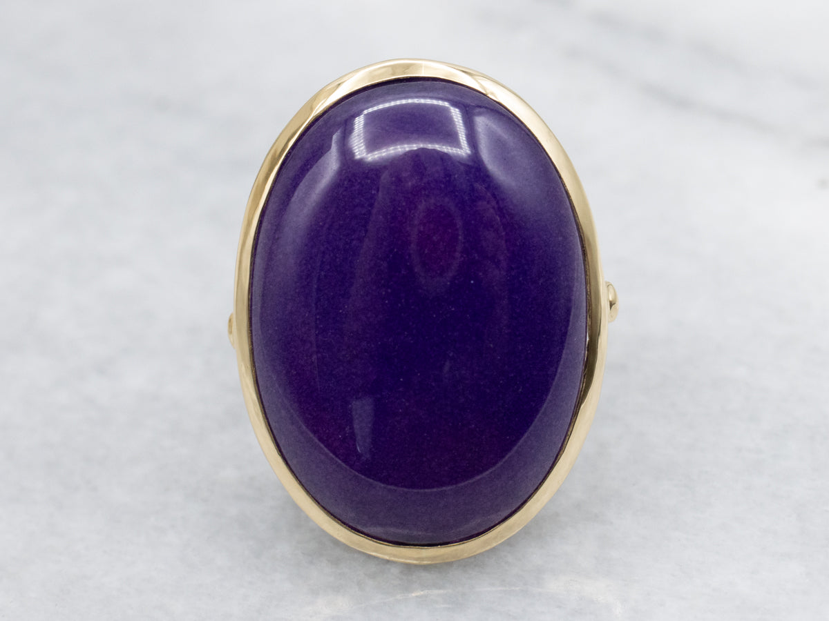 Bold Bezel-Set Sugilite Cabochon Cocktail Ring