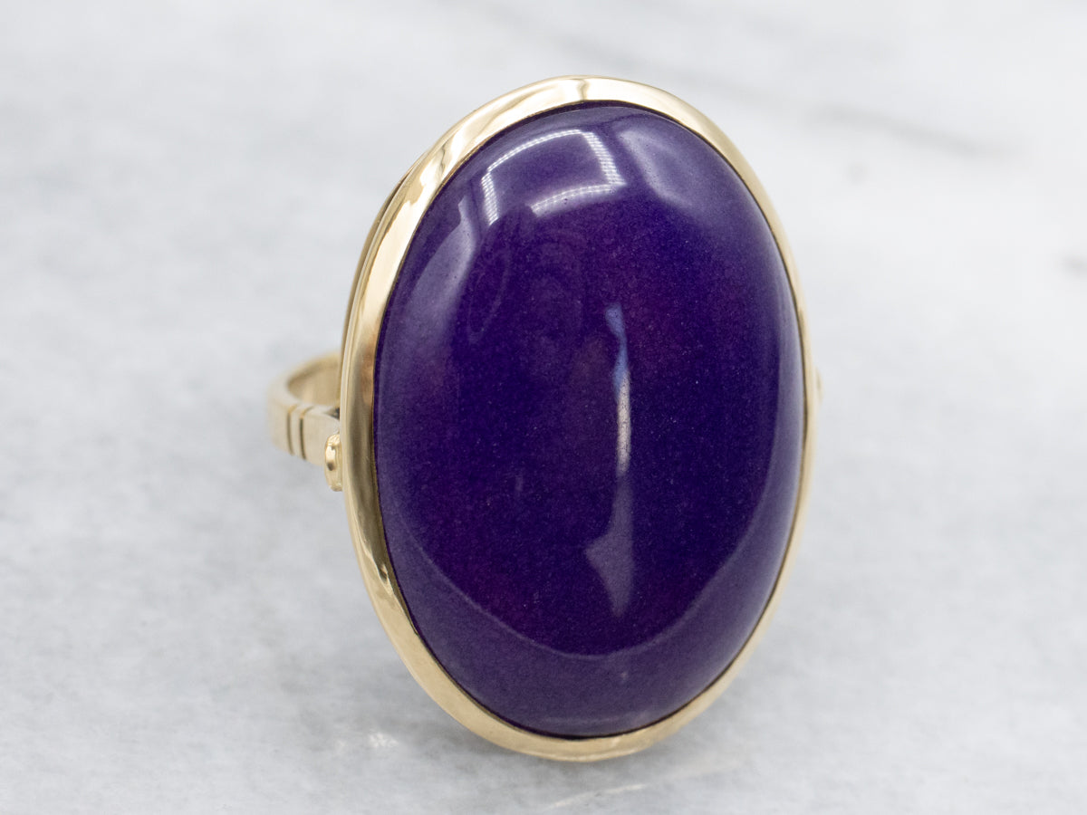 Bold Bezel-Set Sugilite Cabochon Cocktail Ring