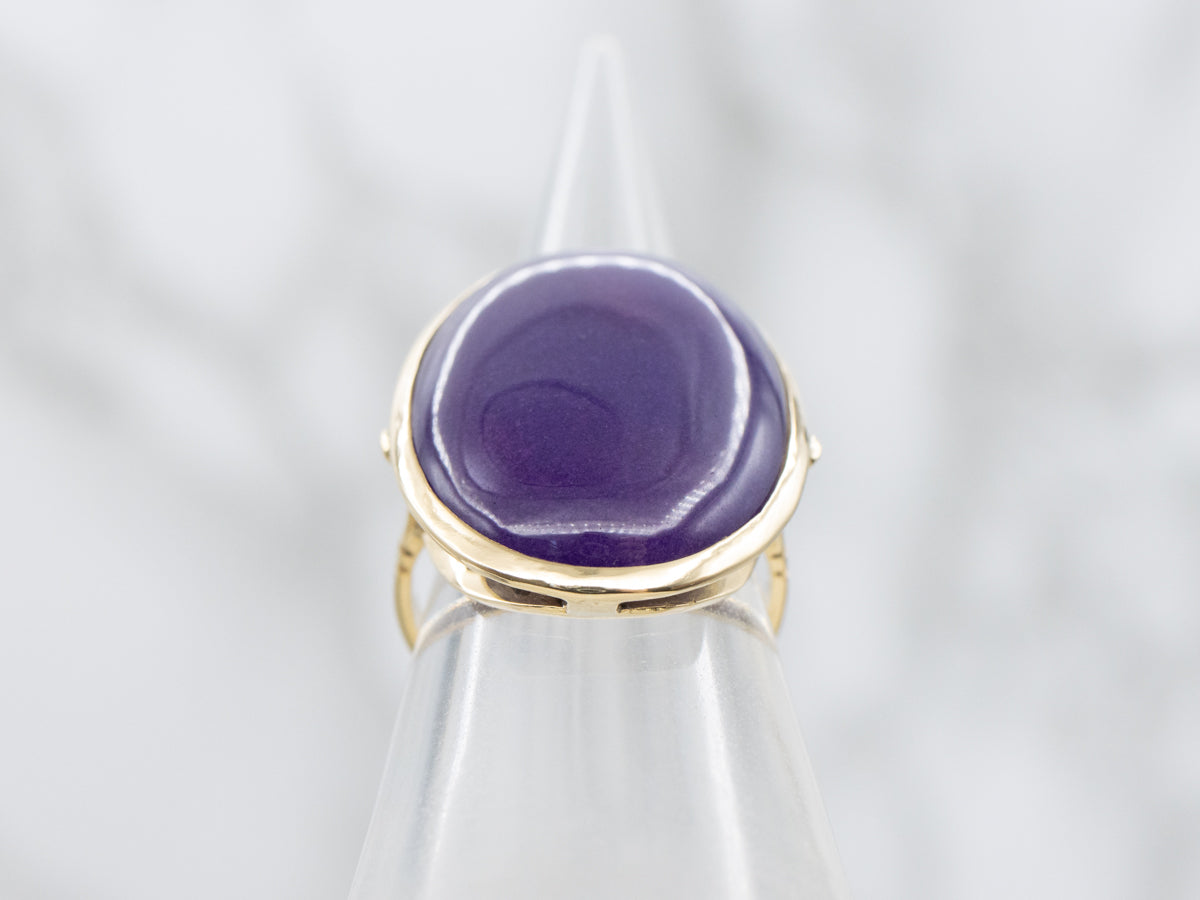 Bold Bezel-Set Sugilite Cabochon Cocktail Ring