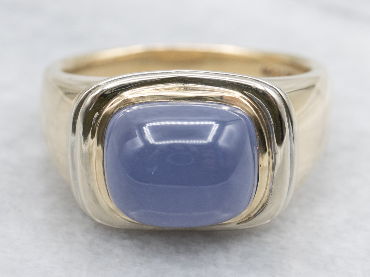 Men's Two-Tone Gold Chalcedony Ring