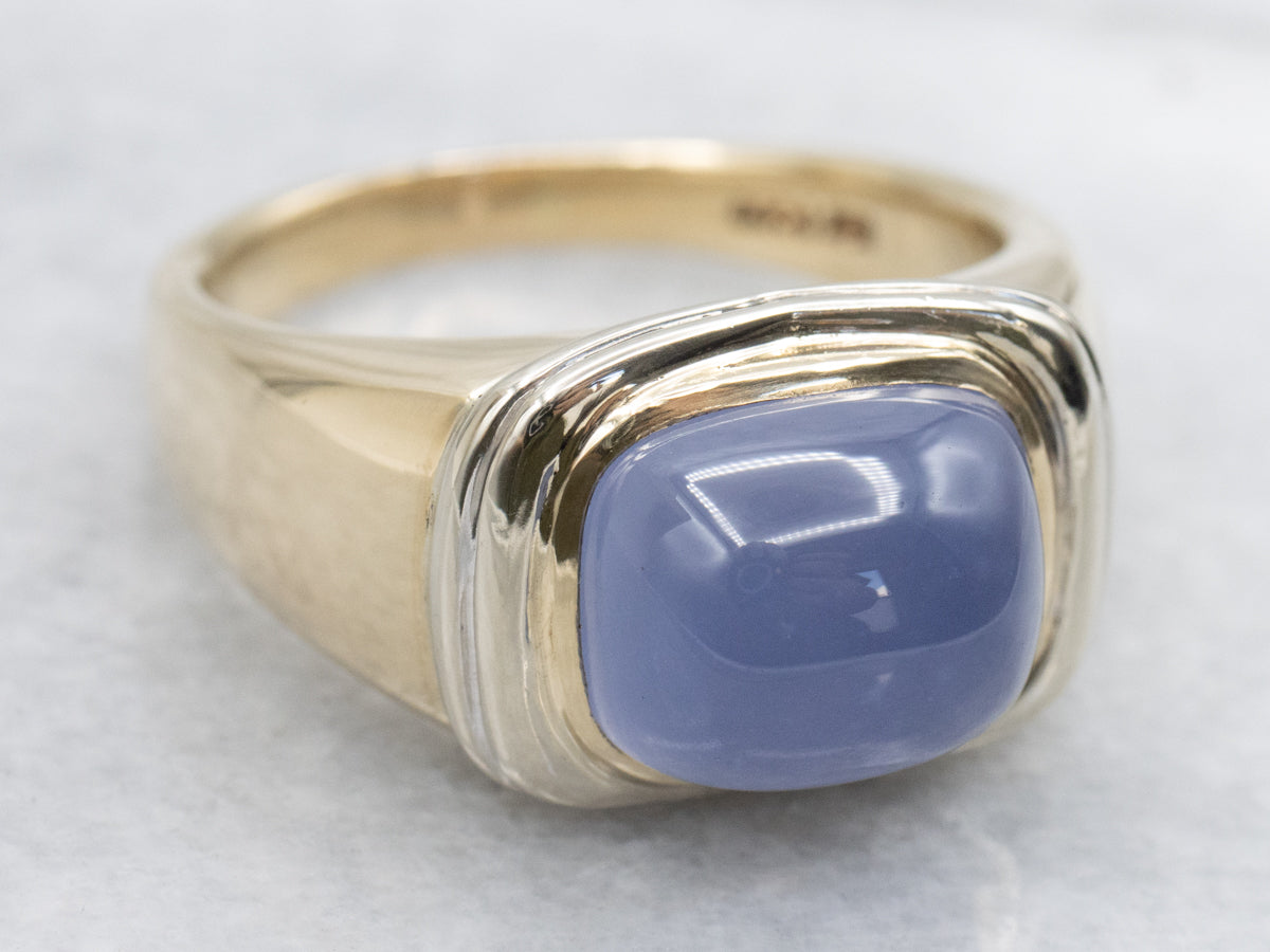Men's Two-Tone Gold Chalcedony Ring